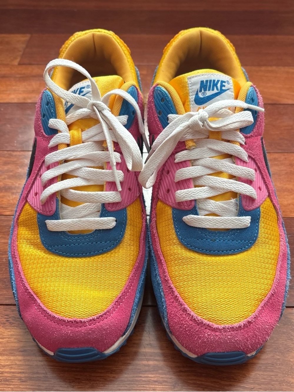 Nike Multicolor Mesh & Suede Sneakers - Yellow/Pink/Blue